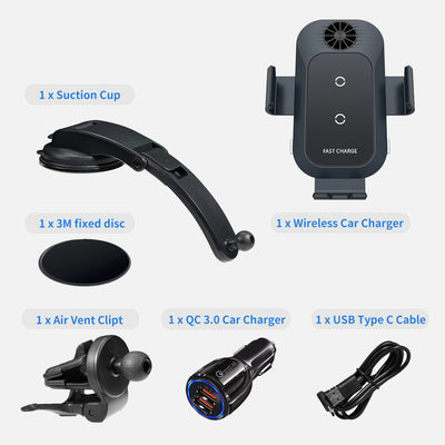 CAR WIRELESS CHARGER FAST CHARGING AUTO CLAMPING MOUNT FOR Z FLIP SERIES