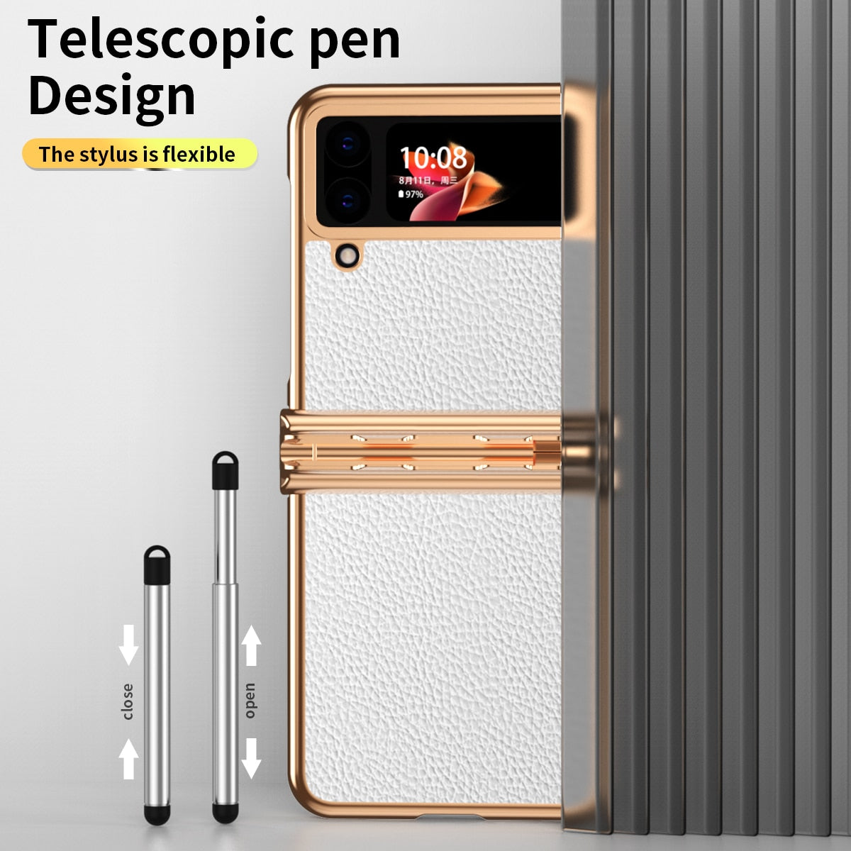 Luxury Leather Case (Pen Slot) For Samsung Galaxy Z Flip 4