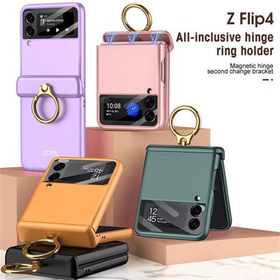 Armor Case with Ring Bracket Stand for Samsung Galaxy Z Flip 4 
(Magnetic Hinge Cover)