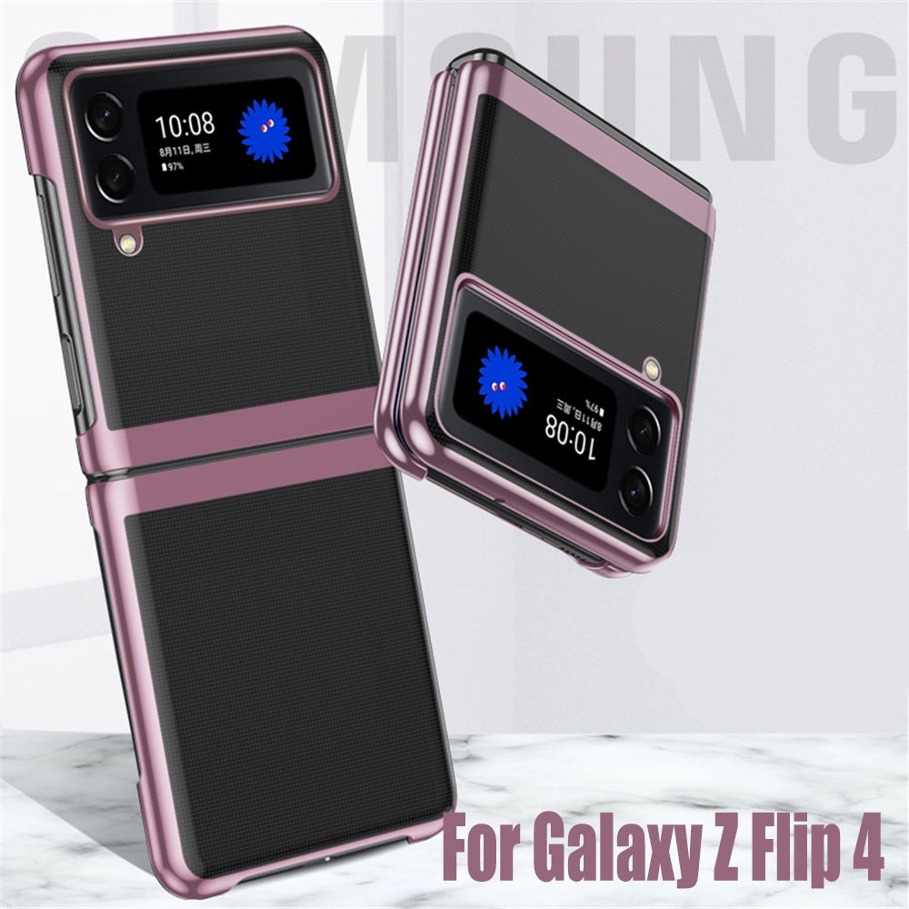 Luxury Ultra-thin Plating Transparent Case For Samsung Galaxy Z Flip 4