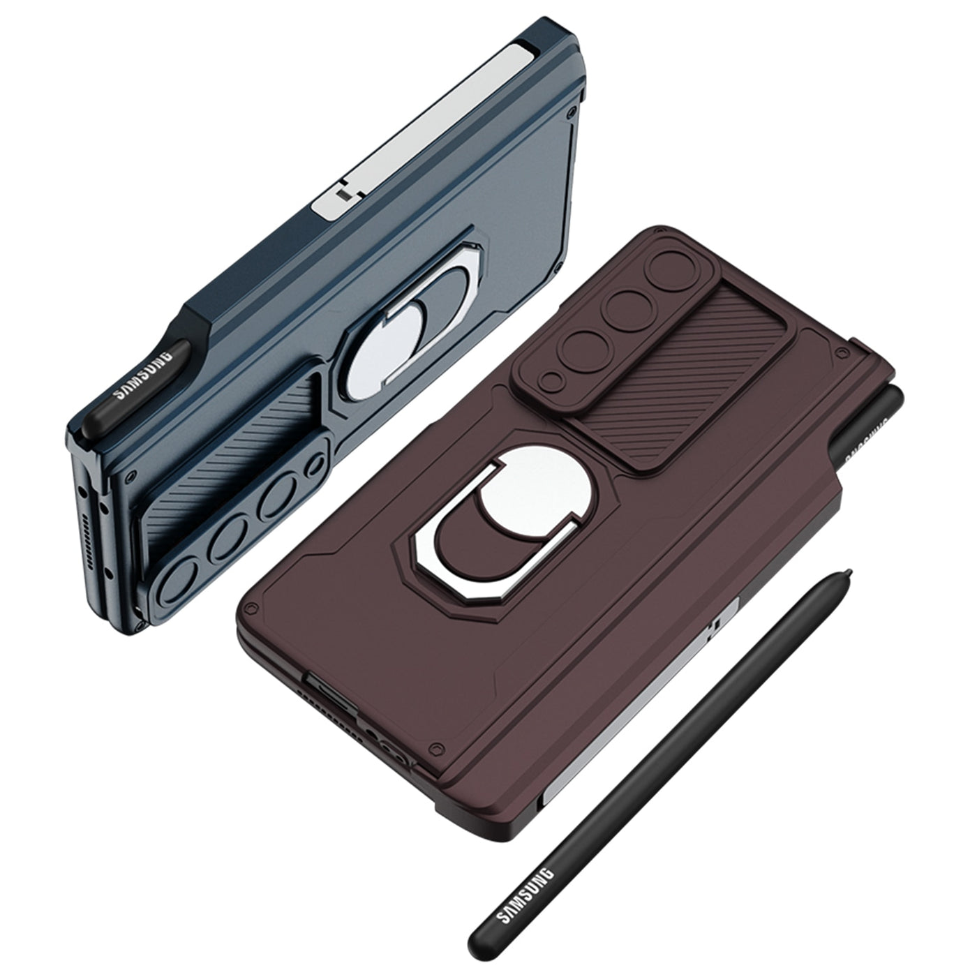 Magnetic Hinge Pen Holder Kickstand Case For Samsung Galaxy Z Fold 4