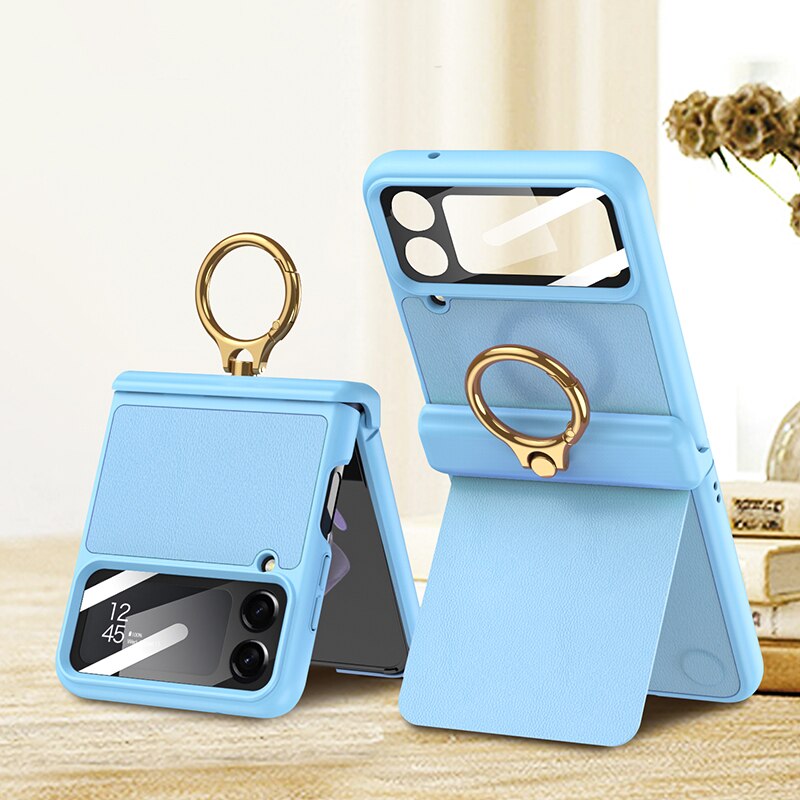 Leather Magnetic Case with Bracket For Samsung Galaxy Z Flip 4