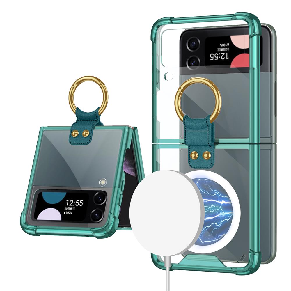 Transparent Wireless Charging Magnetic Case For Samsung Galaxy Z Flip 4