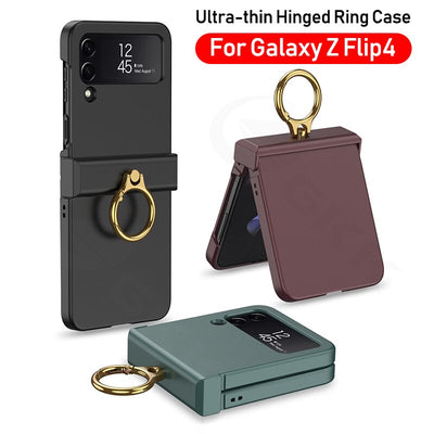 Ultra-Slim Full Protection Case with Ring Holder For Galaxy Z Flip 4