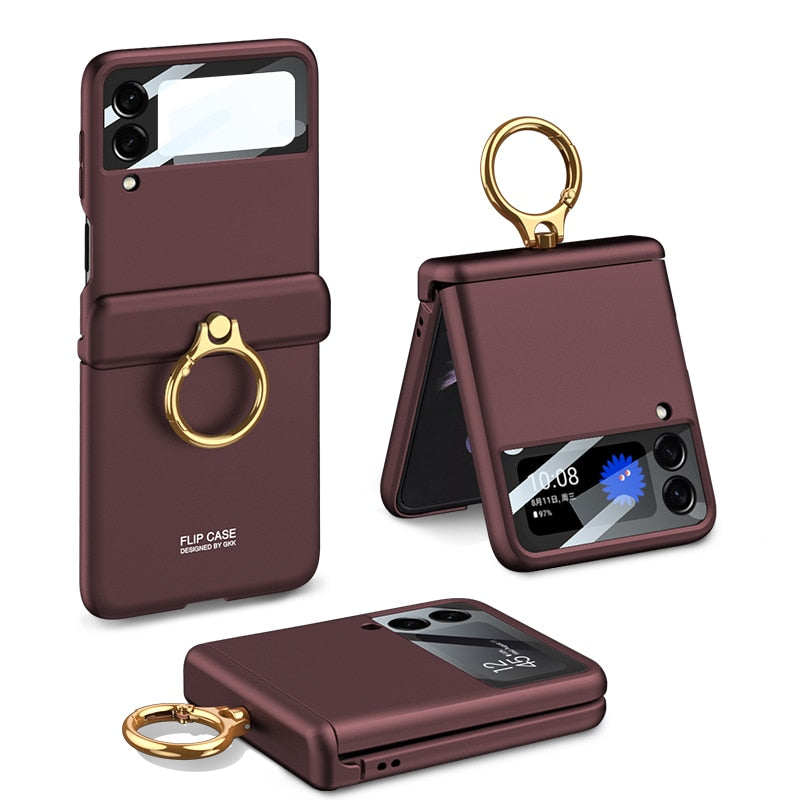 Armor Case with Ring Bracket Stand for Samsung Galaxy Z Flip 4 
(Magnetic Hinge Cover)