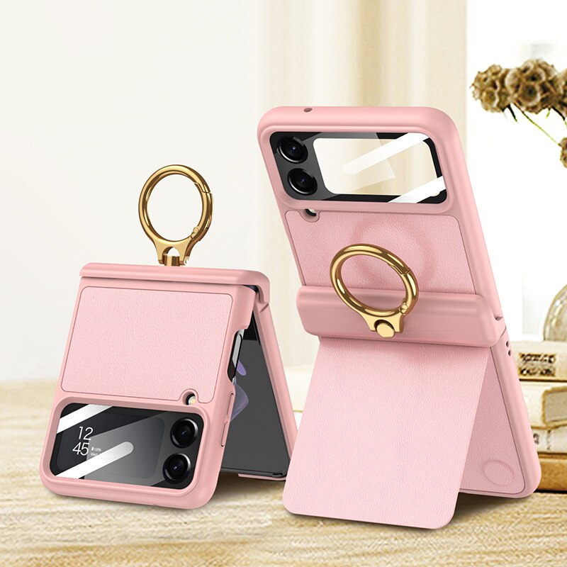Leather Magnetic Case with Bracket For Samsung Galaxy Z Flip 4