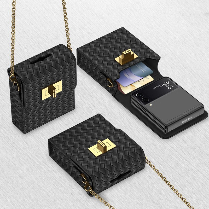 Luxury Leather Mini Bag for Samsung Galaxy Z Flip 4