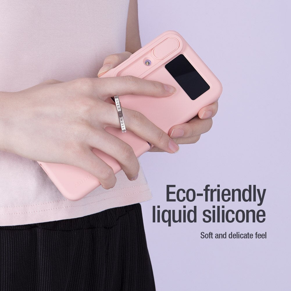 Silky Liquid Silicone Case For Galaxy Z Flip 4 Slide Camera Protection