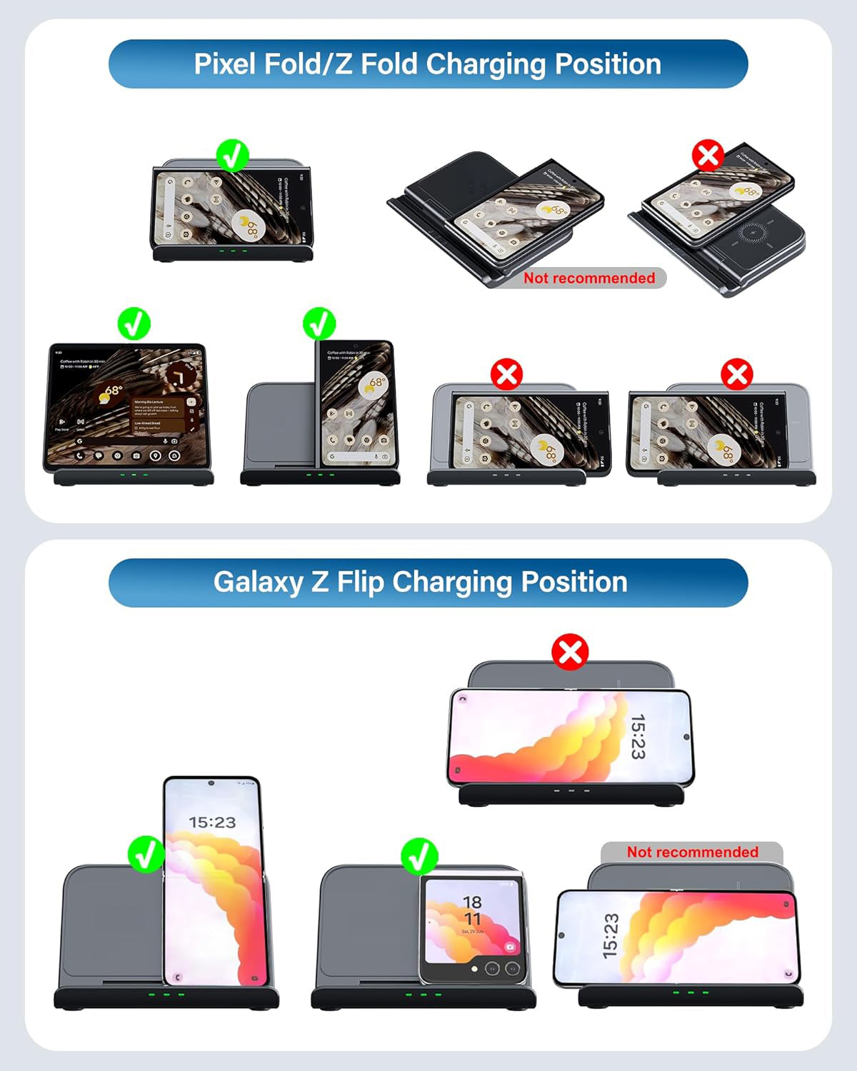 3 In 1 Fast Wireless Charger for Google Pixel Fold