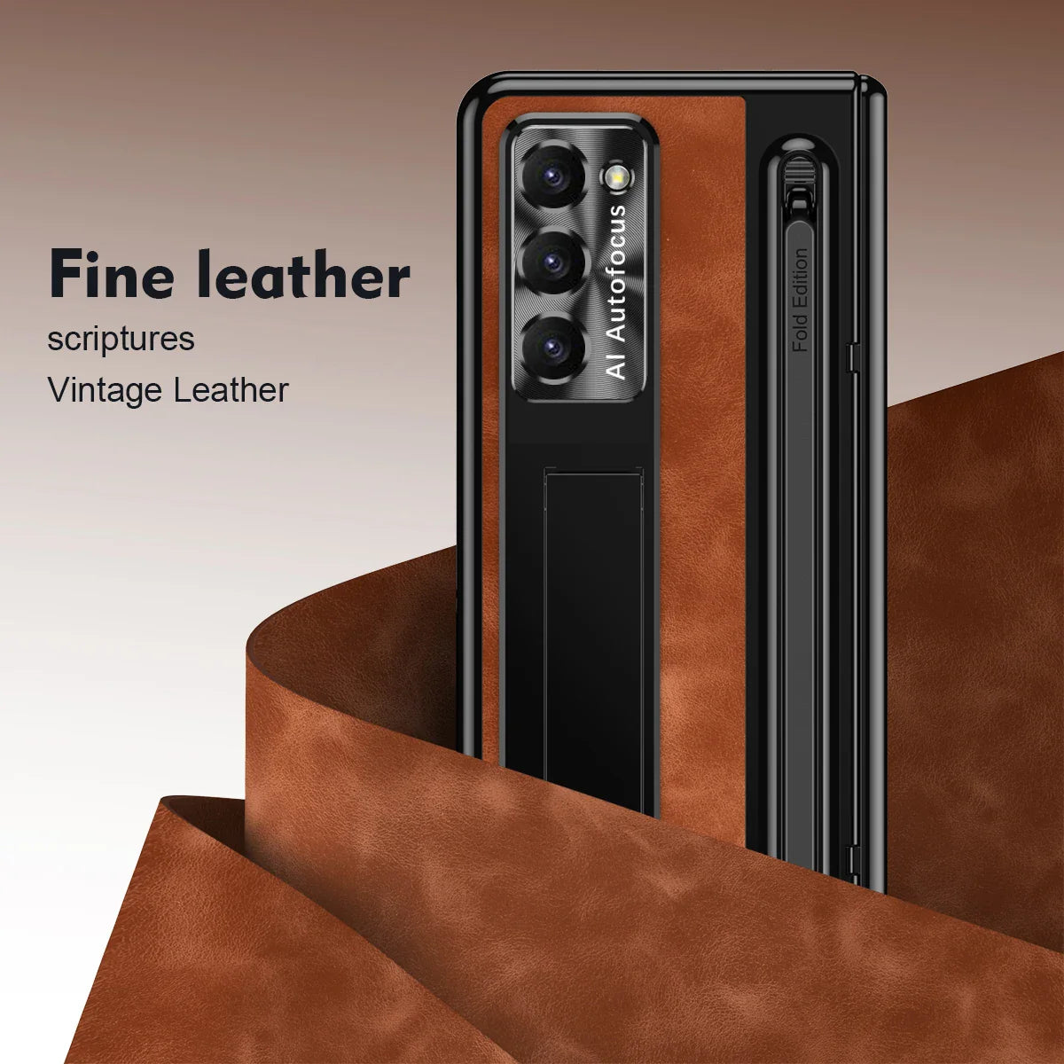 Leather Case With S Pen & Bracket for Samsung Galaxy Z Fold 6