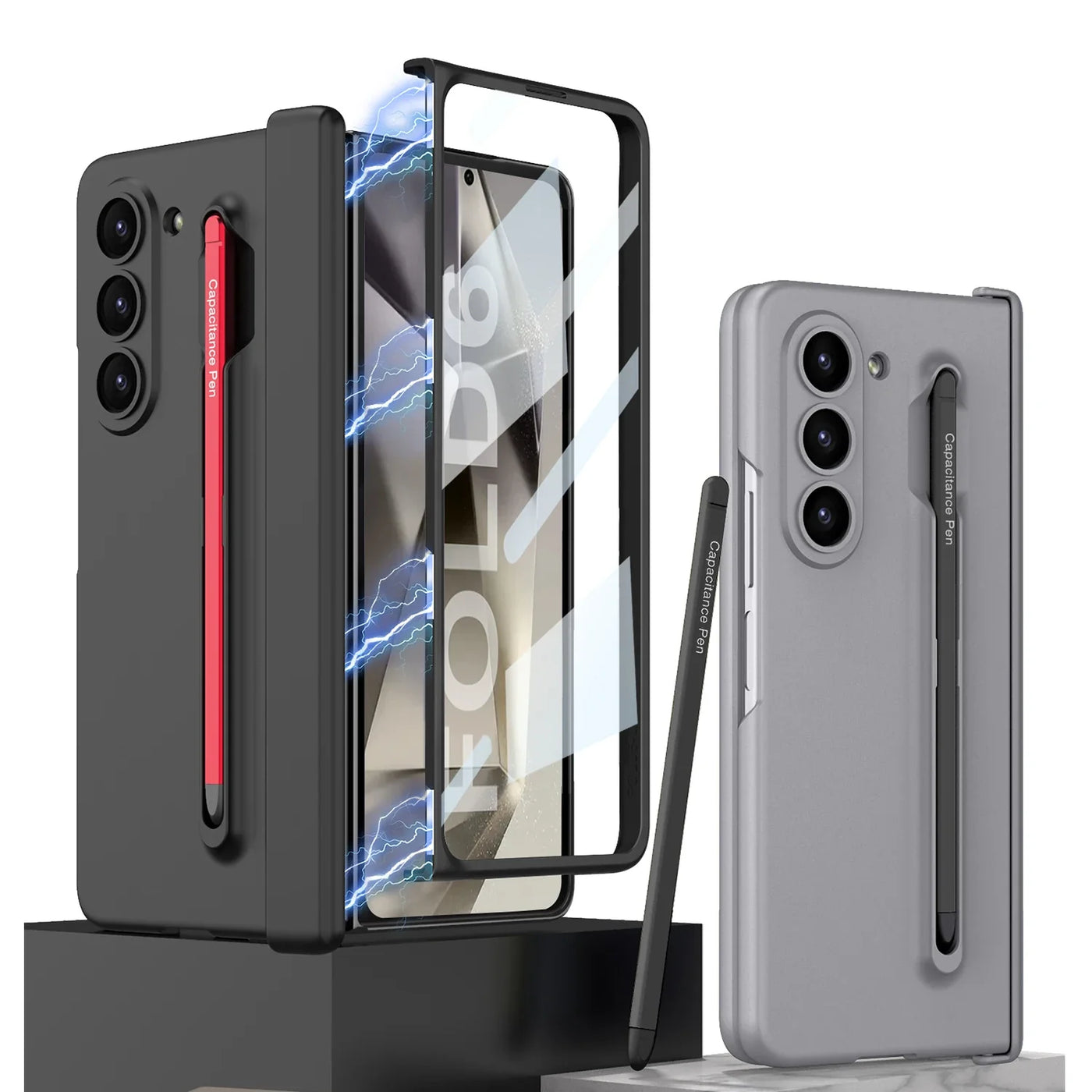 Shockproof Case with Magnetic Hinge Touch Pen & Screen Protetctor for Samsung Galaxy Z Fold 6