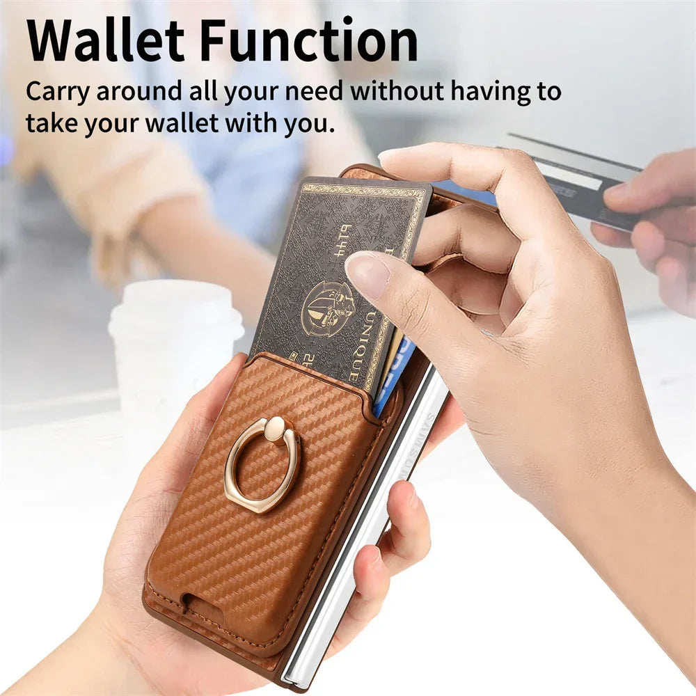 Full Protection Case with Detachable Card Wallet For Samsung Galaxy Z Fold 6