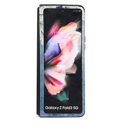 Glitter Powders Retro Flowers Phone Case For Samsung Galaxy Z Fold 3 5G