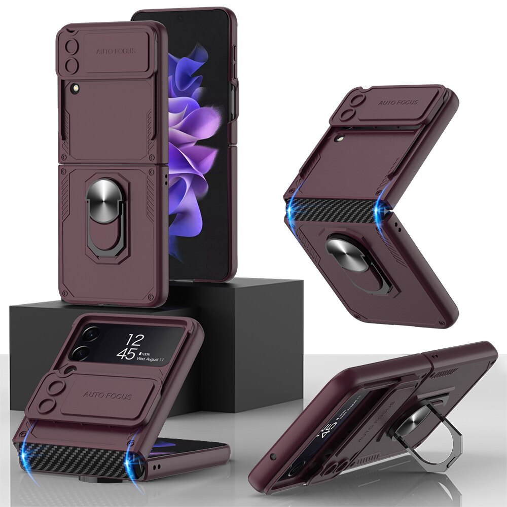 Armor Case with Camera Protection & Ring Stand For Samsung Galaxy Z Flip 4