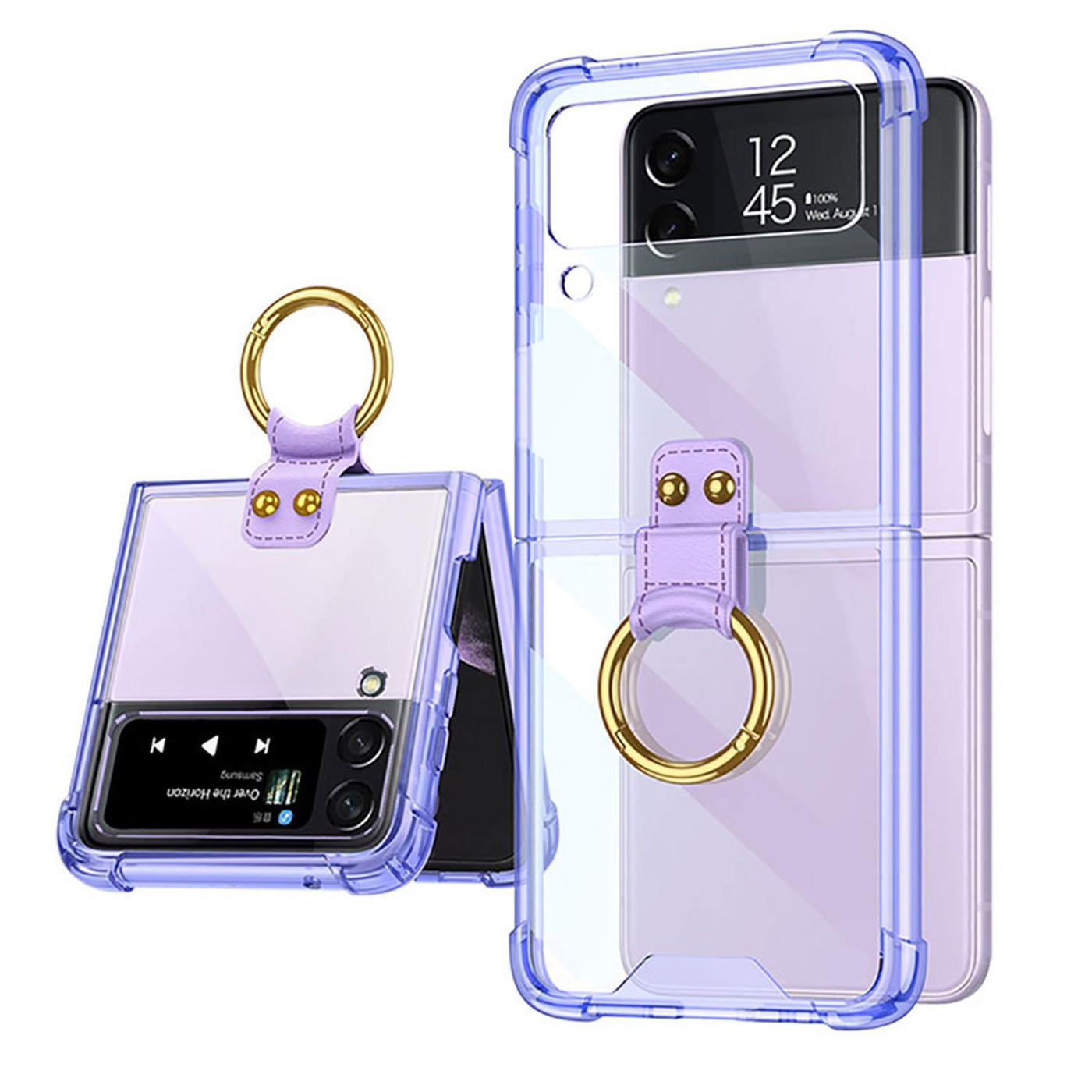 Transparent Case with Ring For Samsung Galaxy Z Flip 4