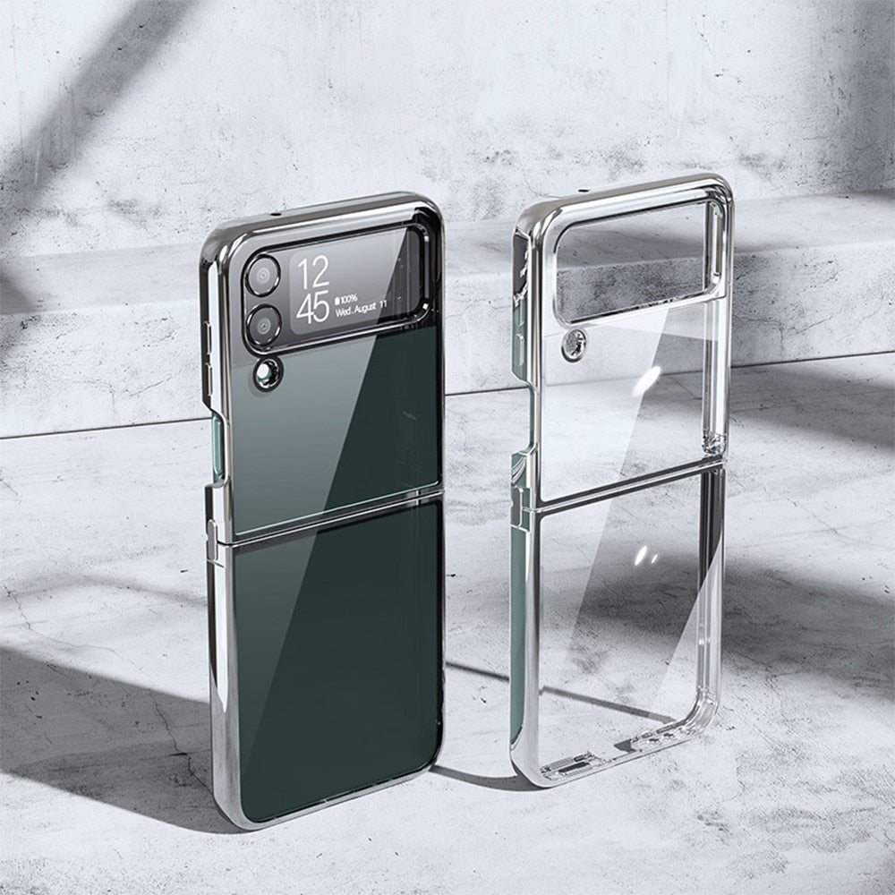 Luxury Transparent Folding Case For Samsung Galaxy Z Flip 4