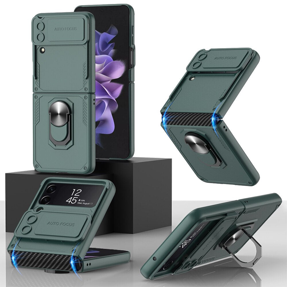 Armor Case with Camera Protection & Ring Stand For Samsung Galaxy Z Flip 4