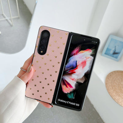 Luxury Gilding Stars PU Leather Phone Case For Samsung Galaxy Z Fold 3 5G