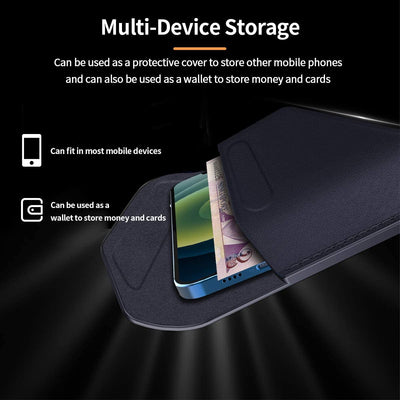 Genuine Leather Magnetic Pouch Case For Samsung Galaxy Z Fold 4