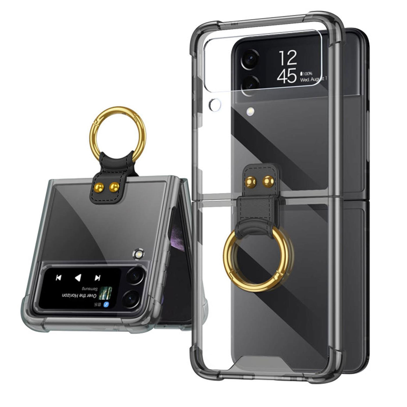 Transparent Case with Ring For Samsung Galaxy Z Flip 4