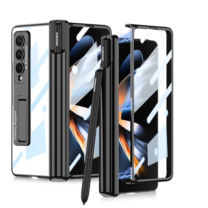 Transparent Case with Pen Holder For Samsung Galaxy Z Fold 4