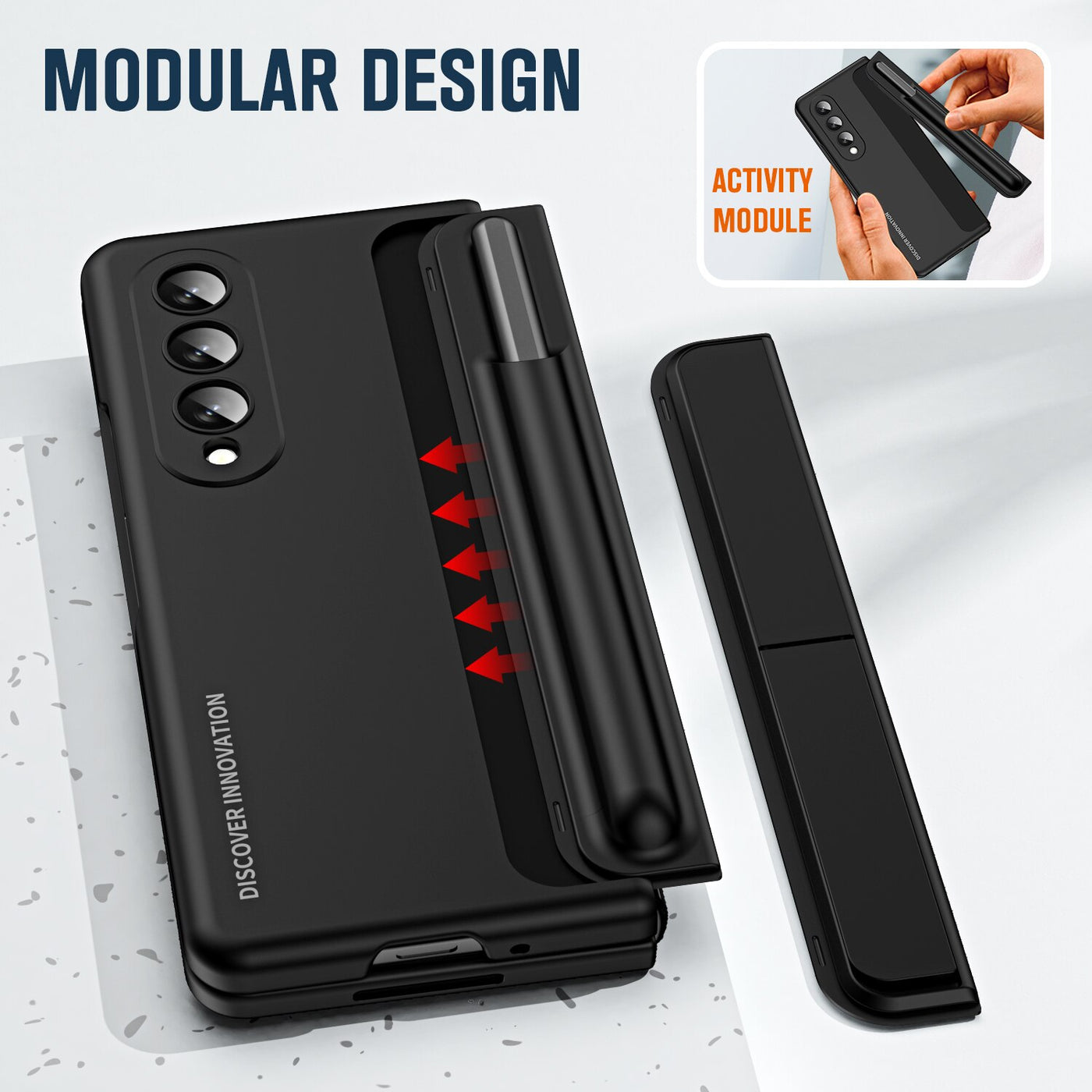 Removable Pen Holder Kickstand Case For Samsung Galaxy Z Fold 4