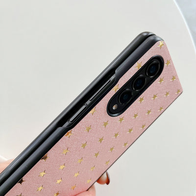 Luxury Gilding Stars PU Leather Phone Case For Samsung Galaxy Z Fold 3 5G