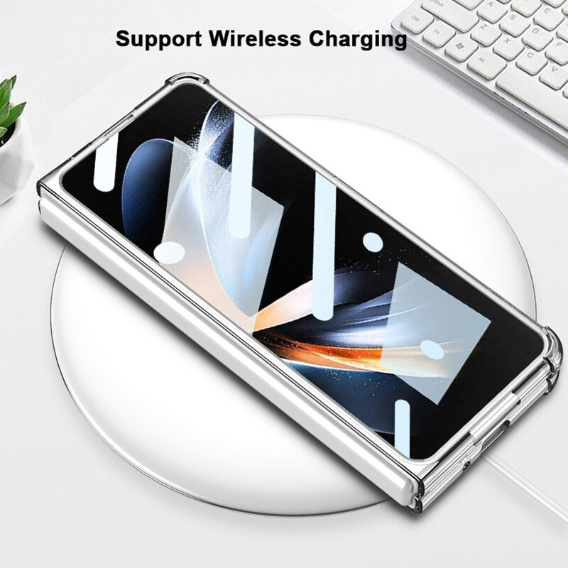 Transparent Magnetic Wireless Charging Case For Samsung Galaxy Z Fold 4