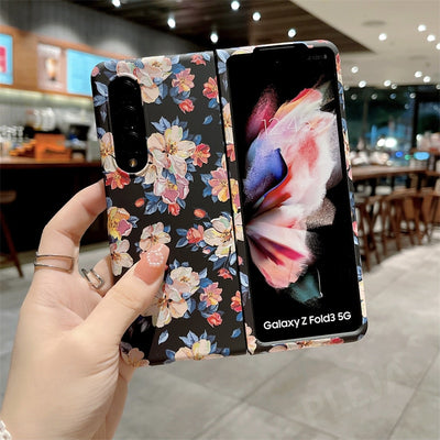 Retro Luminous Floral Case For Samsung Galaxy Z Fold 3