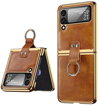 Retro Leather Case For Samsung Galaxy Z Flip 4 Flip 4