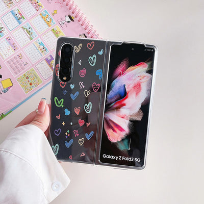 Woman Cute Colorful Love Heart Phone Case For Samsung Galaxy Z Fold 3 5G