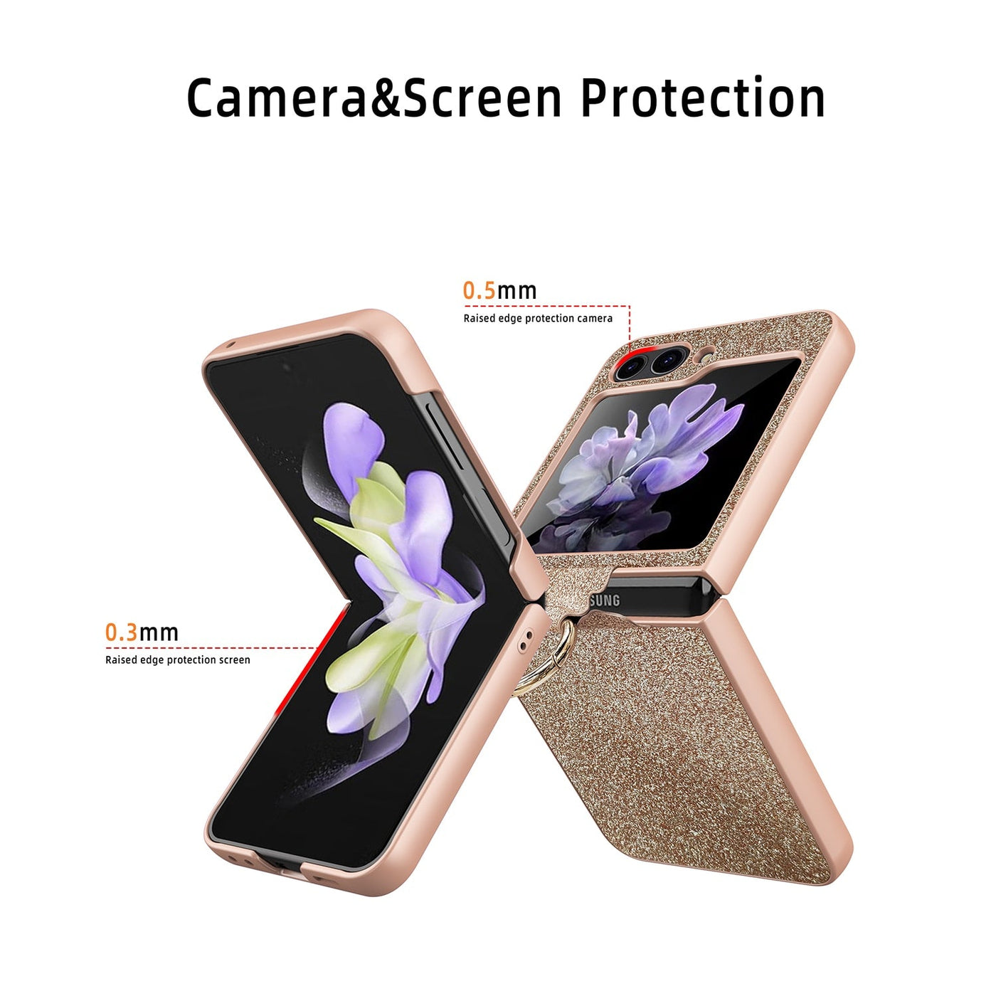 Luxury Colorful Case with Ring Bracket For Galaxy Z Flip 5