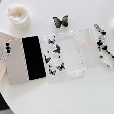 Black Butterfly Phone Stand Case for Samsung Galaxy Z Fold 3 5G