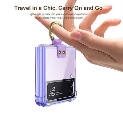Transparent Case with Ring For Samsung Galaxy Z Flip 4