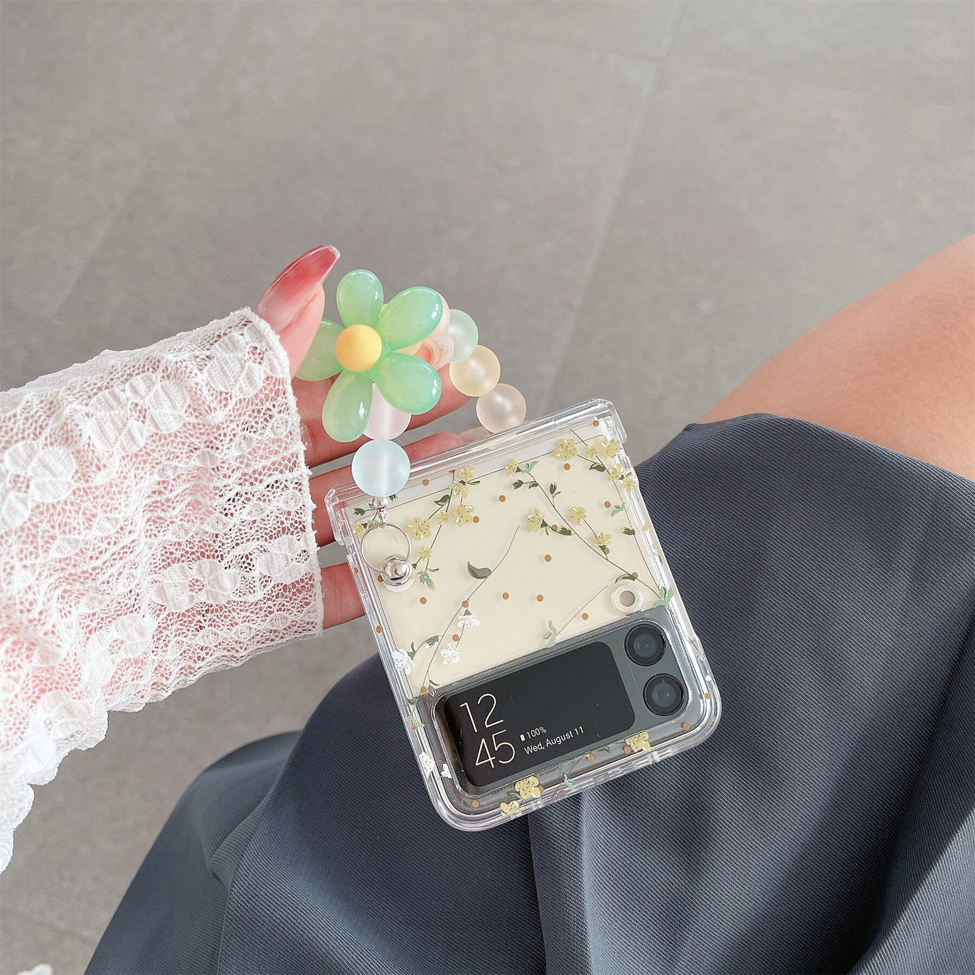 Case with Flowers Bracelet  for Samsung Galaxy Z Flip 3 5G