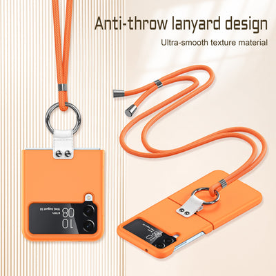 Luxury Ring Holder Case With Lanyard For Samsung Galaxy Z Flip 4