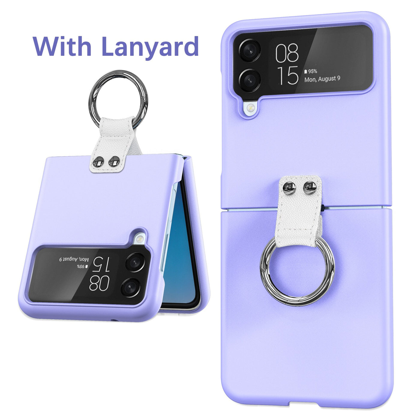 Luxury Ring Holder Case With Lanyard For Samsung Galaxy Z Flip 4