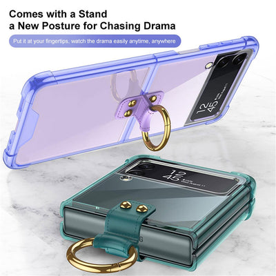 Transparent Case with Ring For Samsung Galaxy Z Flip 4