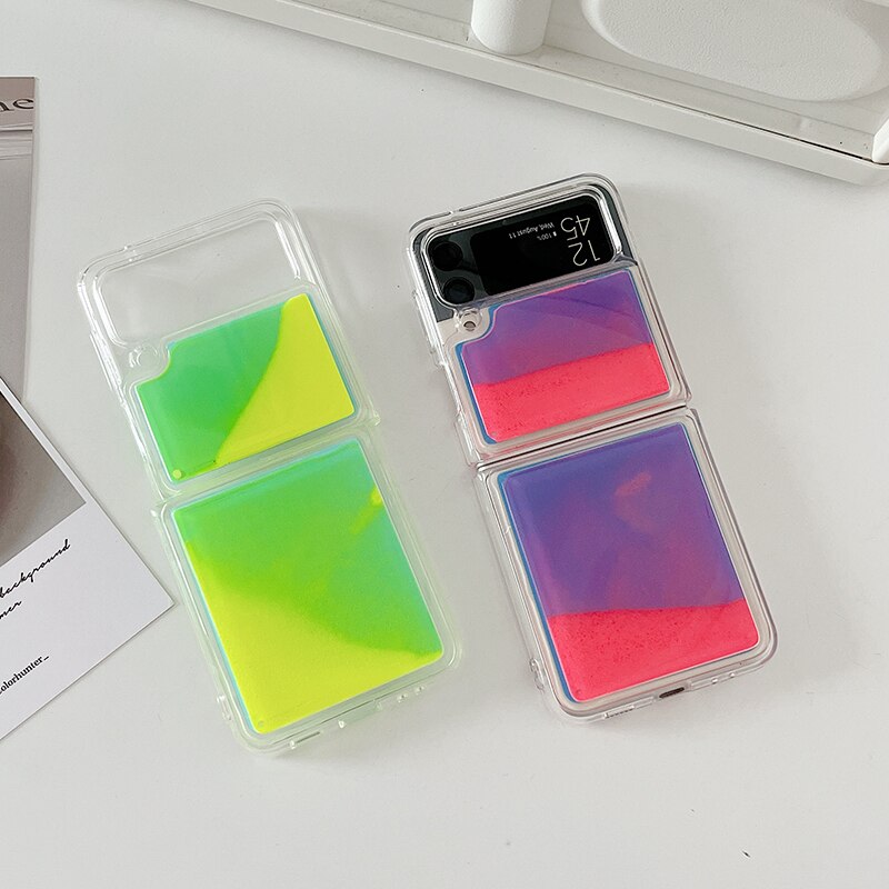 Glitter Neon Phone Case For Samsung Galaxy Z Flip 3 5G