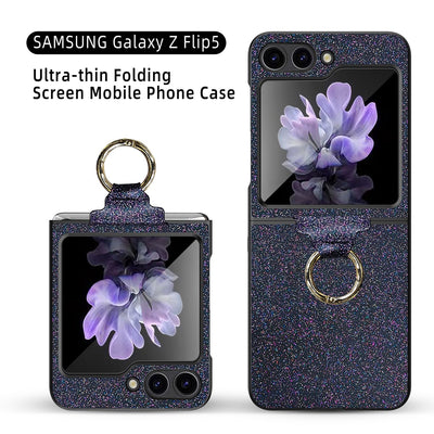 Luxury Colorful Case with Ring Bracket For Galaxy Z Flip 5