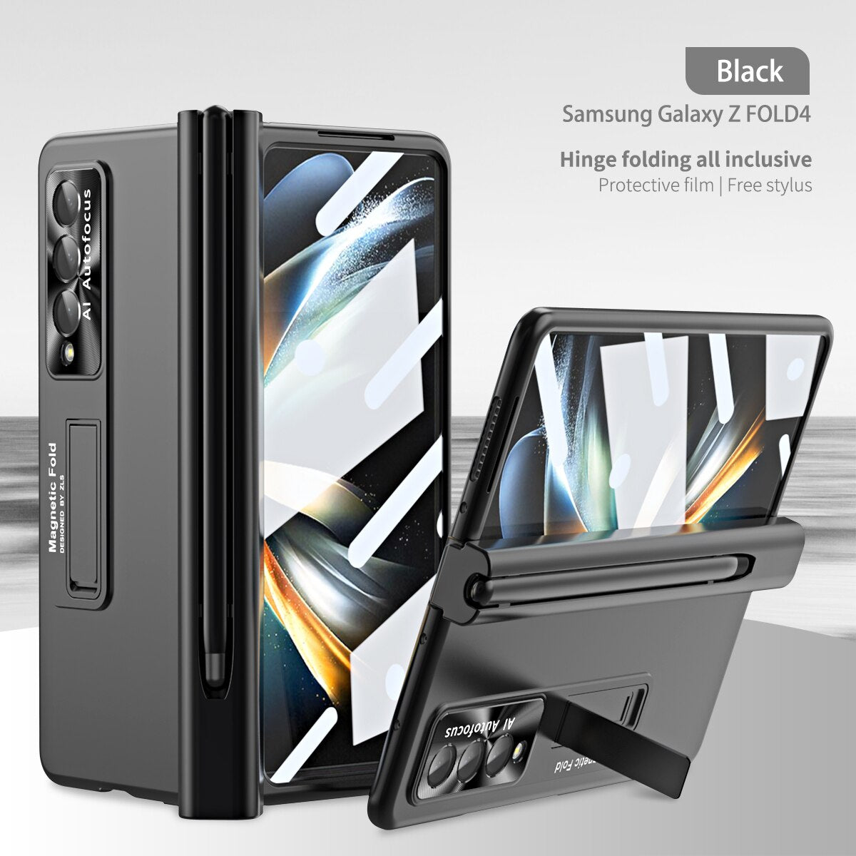 Plating Hinge Pen Holder Case for Samsung Galaxy Z Fold 4