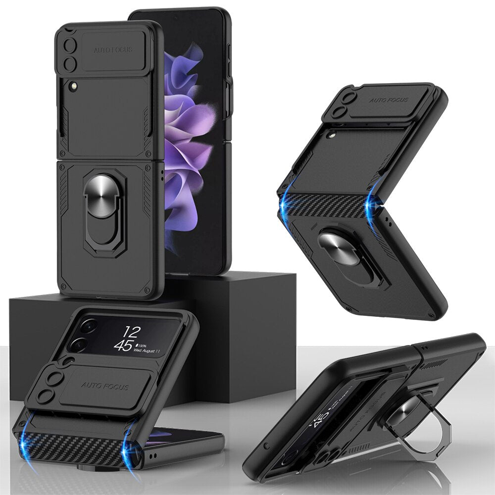 Armor Case with Camera Protection & Ring Stand For Samsung Galaxy Z Flip 4