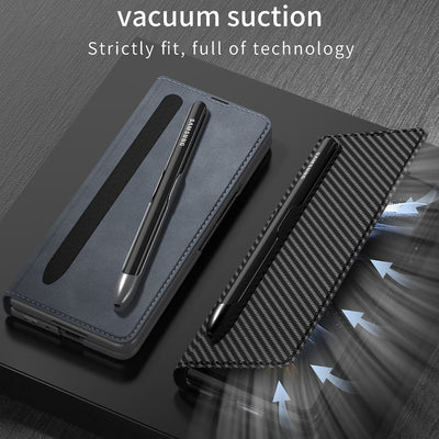 Leather Case with Detachable Pen Holder & Card Slot for Samsung Galaxy Z Fold 5