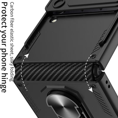 Armor Case with Camera Protection & Ring Stand For Samsung Galaxy Z Flip 4