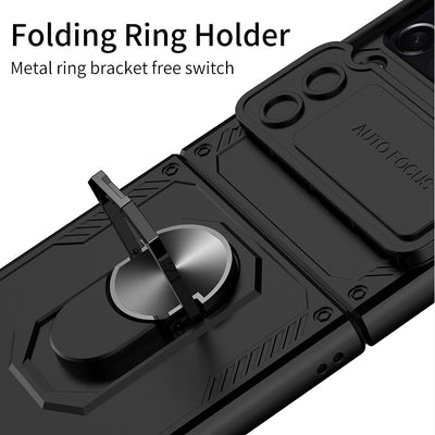 Armor Case with Camera Protection & Ring Stand For Samsung Galaxy Z Flip 4