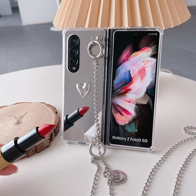 Mirror Case with Removable Chain For Samsung Galaxy Z Fold 3 5G