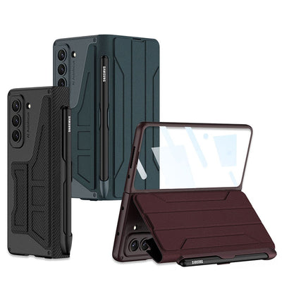 Leather Case with Detachable Pen Holder for Samsung Galaxy Z Fold 5