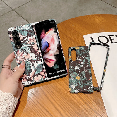 Retro Luminous Floral Case For Samsung Galaxy Z Fold 3