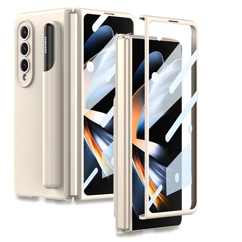 Soft Liquid Silicone Case With Pen Holder for Samsung Galaxy Z Fold 4