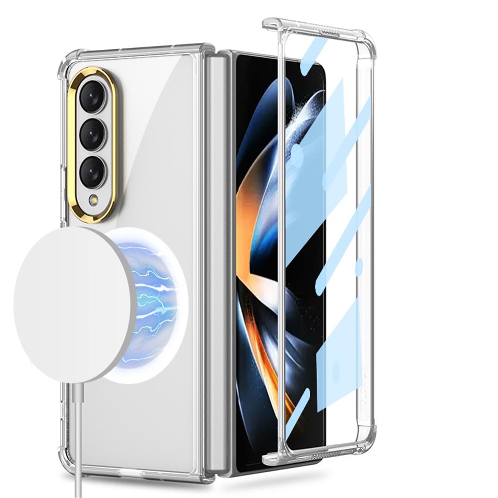 Transparent Magnetic Wireless Charging Case For Samsung Galaxy Z Fold 4